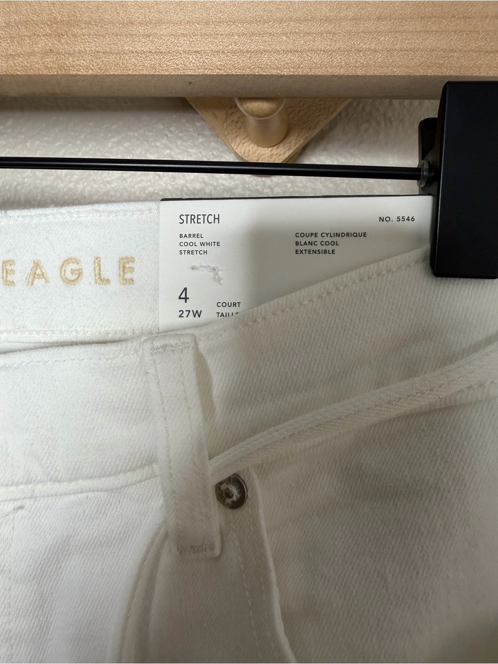 NWT AE American Eagle White Barrel Jeans Sz 4S - Picture 4 of 9